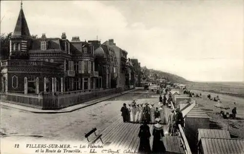 Ak Villers sur Mer Calvados, les Planches, la Route de Trouville