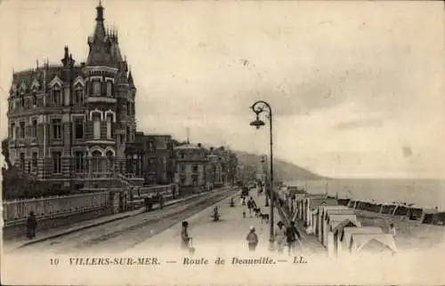 Ak Villers sur Mer Calvados, Route de Deauville