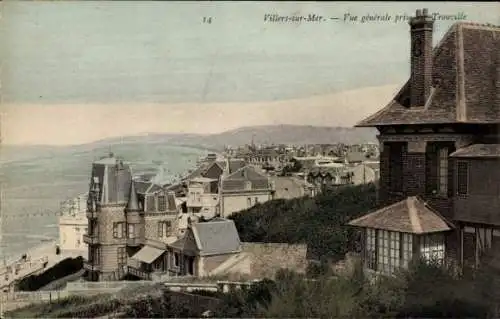 Ak Villers sur Mer Calvados, vue generale prise du Trouville