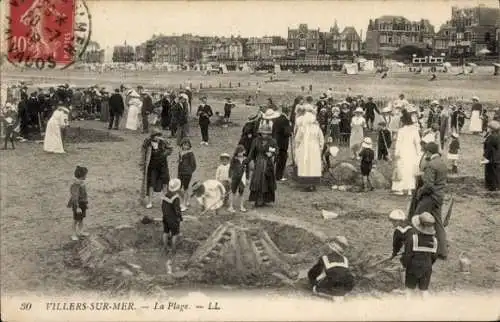 Ak Villers sur Mer Calvados, Strand