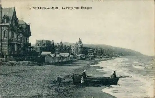 Ak Villers sur Mer Calvados, Plage vers Houlgate