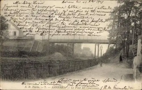 Ak Asnières sur Seine Hauts-de-Seine, Pont des Couronnes