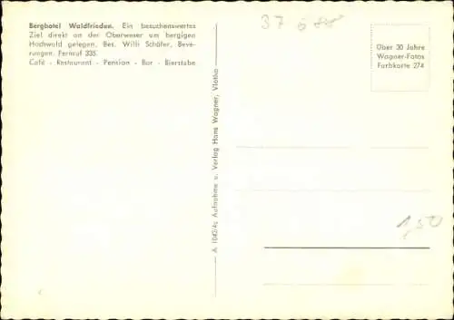 Ak Beverungen an der Weser, Berghotel Waldfrieden