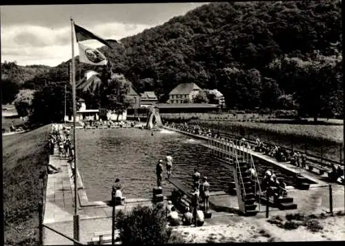 Ak Bodenwerder an der Weser, Jod-Sol-Freibad