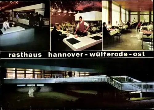 Ak Wülferode Hannover in Niedersachsen, Autobahnraststätte, Bar, Barkeeper