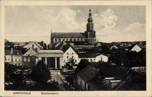 Ak Hansestadt Greifswald, Steinbeckertor, Kirche