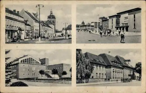 Ak Luckenwalde, Breite Straße, Bahnhof, Hindenburg Schule, Stadtbad