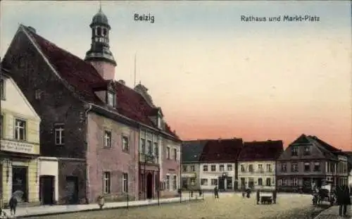 Ak Bad Belzig in der Mark, Rathaus, Marktplatz