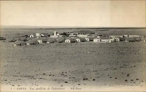 Ak Gafsa Tunesien, Gesamtansicht von Gafsa Gare