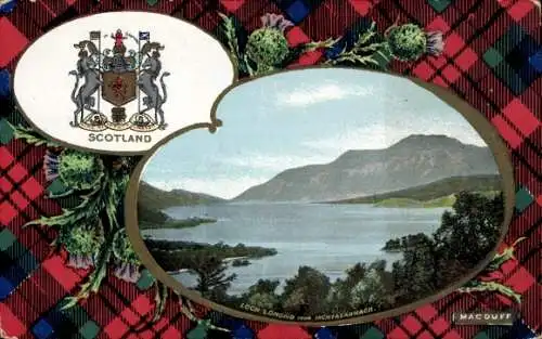 Wappen Passepartout Ak Loch Lomond Schottland, Von Inchtavannach, Macduff