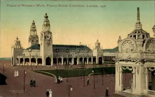 Ak London City England, Französisch-Britische Ausstellung 1908, Palast der Frauenarbeit