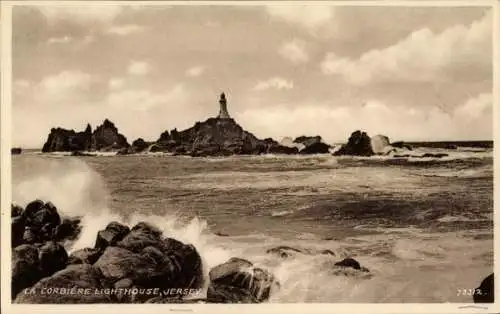 Ak Jersey Kanalinseln, Leuchtturm La Corbière