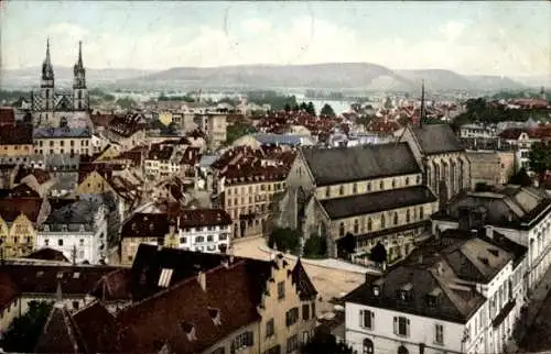 Ak Bâle Basel Stadt Schweiz, Stadtansicht, Münster, Rhein, historisches Museum