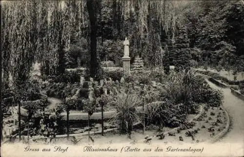 Ak Steyl Venlo Limburg Niederlande, Missionshaus, Partie aus den Gartenanlagen