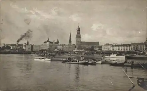 Ak Riga Lettland, Blick zur Stadt