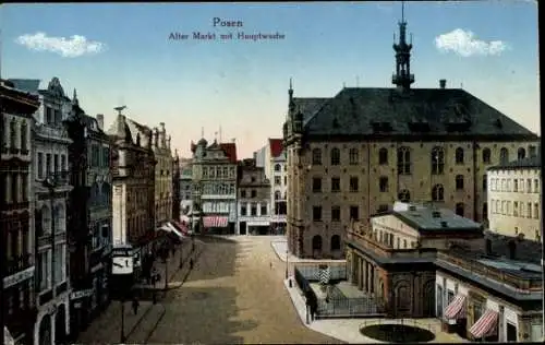 Ak Poznań Posen, Alter Markt, Hauptwache