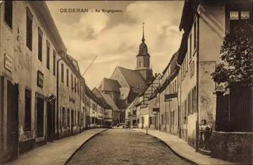 Ak Oederan in Sachsen, Engegasse, Kirche