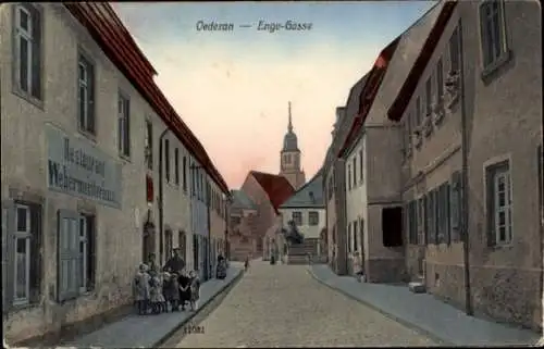 Ak Oederan in Sachsen, Engegasse, Restaurant Webermeisterhaus, Kirche