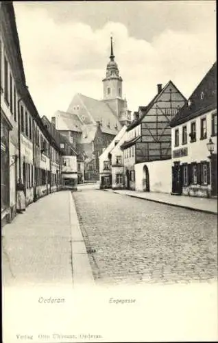 Ak Oederan in Sachsen, Engegasse, Kirche