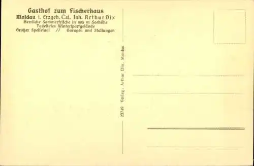 Ak Moldava Moldau Region Aussig, Gasthof zum Fischerhaus, Winter