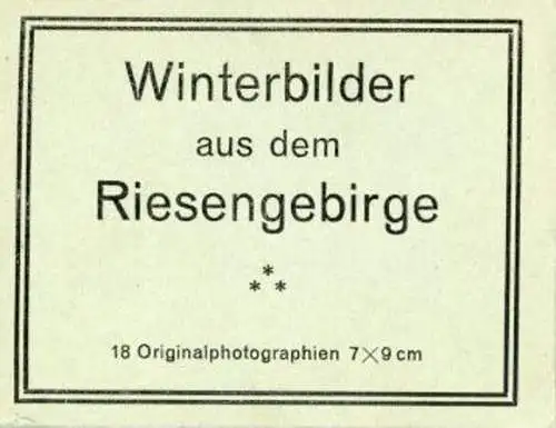 Set von 18 Fotos im Umschlag, Riesengebirge Schlesien, Winterbilder, Bauden