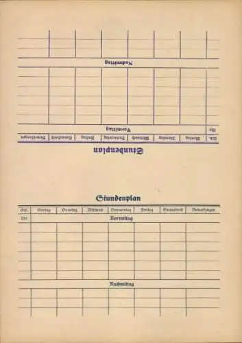 Stundenplan Künstler Carus, Tierschutz Kalender 1930, Eichhörnchen, Berliner Tierschutz Verein