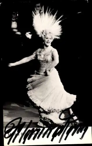 Ak Schauspielerin Marika Rökk, Portrait, Autogramm, Kopfschmuck, Hello Dolly
