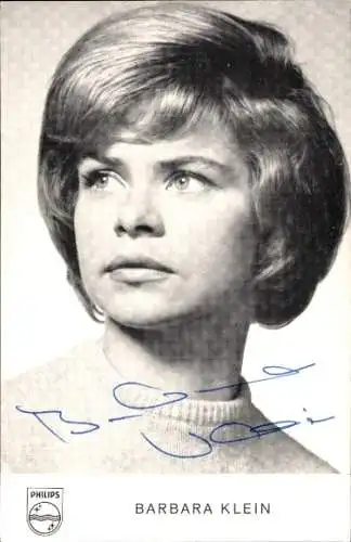 Ak Sängerin Barbara Klein, Portrait, Autogramm