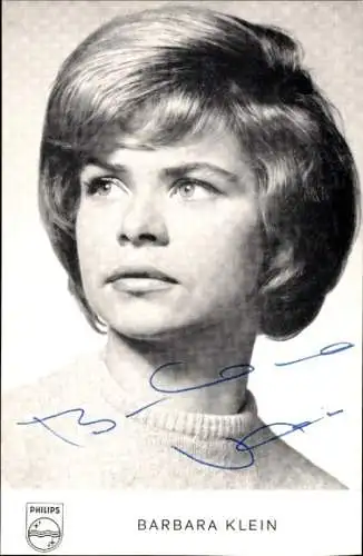 Ak Sängerin Barbara Klein, Tanz und Schlagermusik, Philips Schallplatten, Portrait, Autogramm