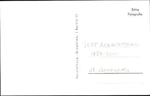 Ak Schauspieler Gert Wiedenhofen, Portrait, Autogramm