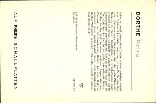 Ak Sängerin Dorthe, Portrait, Autogramm