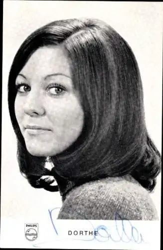 Ak Sängerin Dorthe, Portrait, Philips-Schallplatten, Autogramm