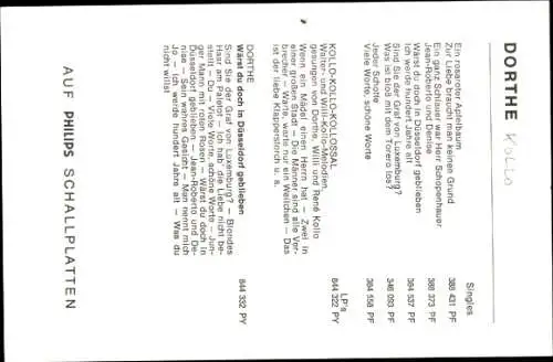 Ak Sängerin Dorthe, Portrait, Autogramm