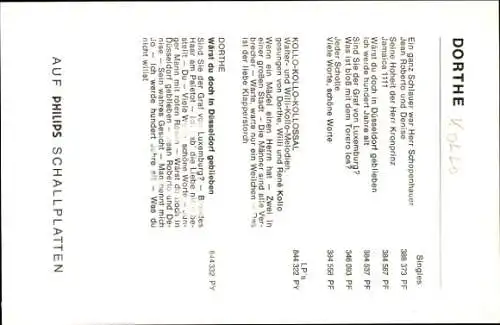 Ak Sängerin Dorthe, Portrait, Autogramm