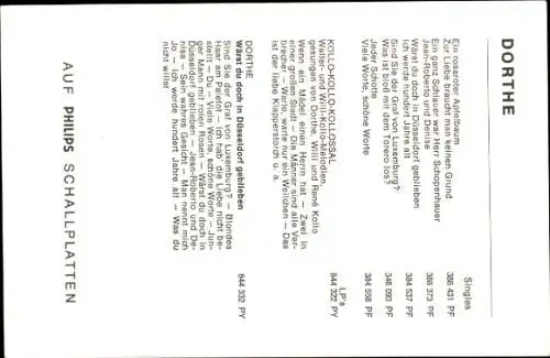 Ak Sängerin Dorthe, Portrait, Autogramm