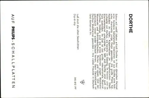 Ak Sängerin Dorthe, Portrait, Autogramm