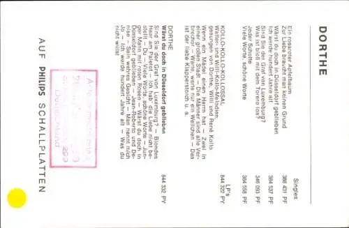 Ak Sängerin Dorthe, Portrait, Autogramm