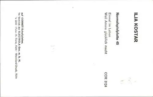 Ak Sänger Ilja Kostar, Portrait, Autogramm