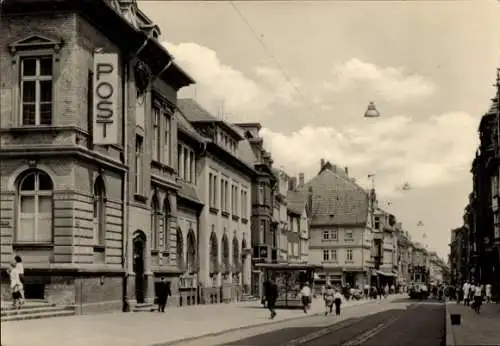 Ak Mühlhausen in Thüringen, Steinweg, Post, Straßenbahn