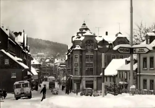 Ak Aue im Erzgebirge Sachsen, Blick zum Altmarkt im Winter