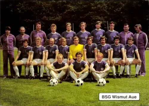 Ak Fußballmannschaft, BSG Wismut Aue, Thomale, Süß, Wendler, Stein, Escher, Ebert, Seinig