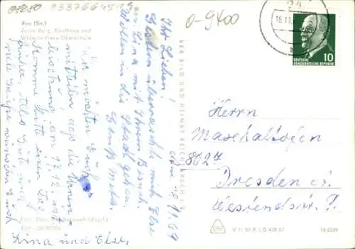 Ak Aue im Erzgebirge Sachsen, Zeller Berg, Kaufhaus, Wilhelm Pieck Oberschule