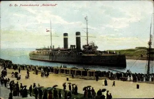 Ak Niederländisches Kriegsschiff, Hr.Ms. Gelderland, Panzerdeckschiff