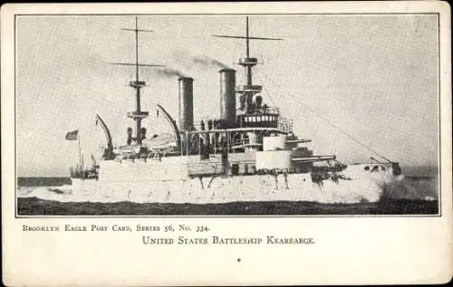 Ak US Amerikanisches Kriegsschiff, USS Kearsarge