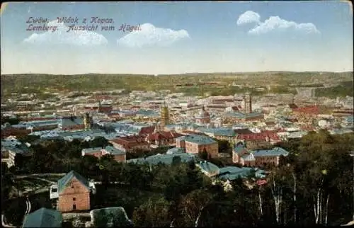 Ak Lwiw Lwów Lemberg Ukraine, Aussicht vom Hügel