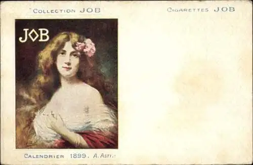 Künstler Ak Asti, A., Collection Job, Kalender 1899, Frau, Zigarette