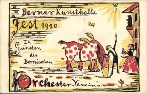 Künstler Ak Morgenthaler, Bern, Berner Kunsthalle, Fest 1920, Bernischer Orchester-Verein