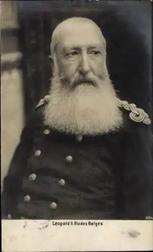 Ak König Leopold II. von Belgien, Portrait