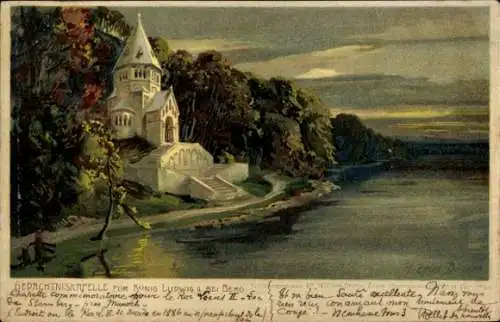 Künstler Litho Diemer, Zeno, Berg Starnberger See Oberbayern, Gedächtniskapelle König Ludwig II