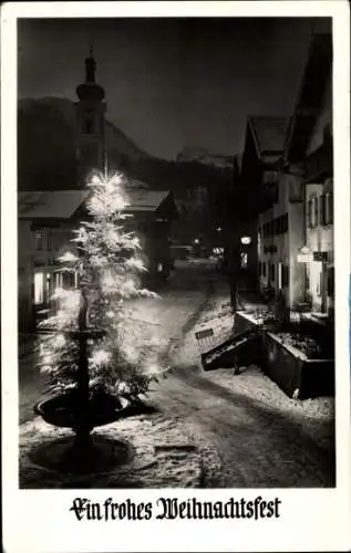 Ak Oberaudorf in Oberbayern, Glückwunsch Weihnachten, Christnacht in der Stadt